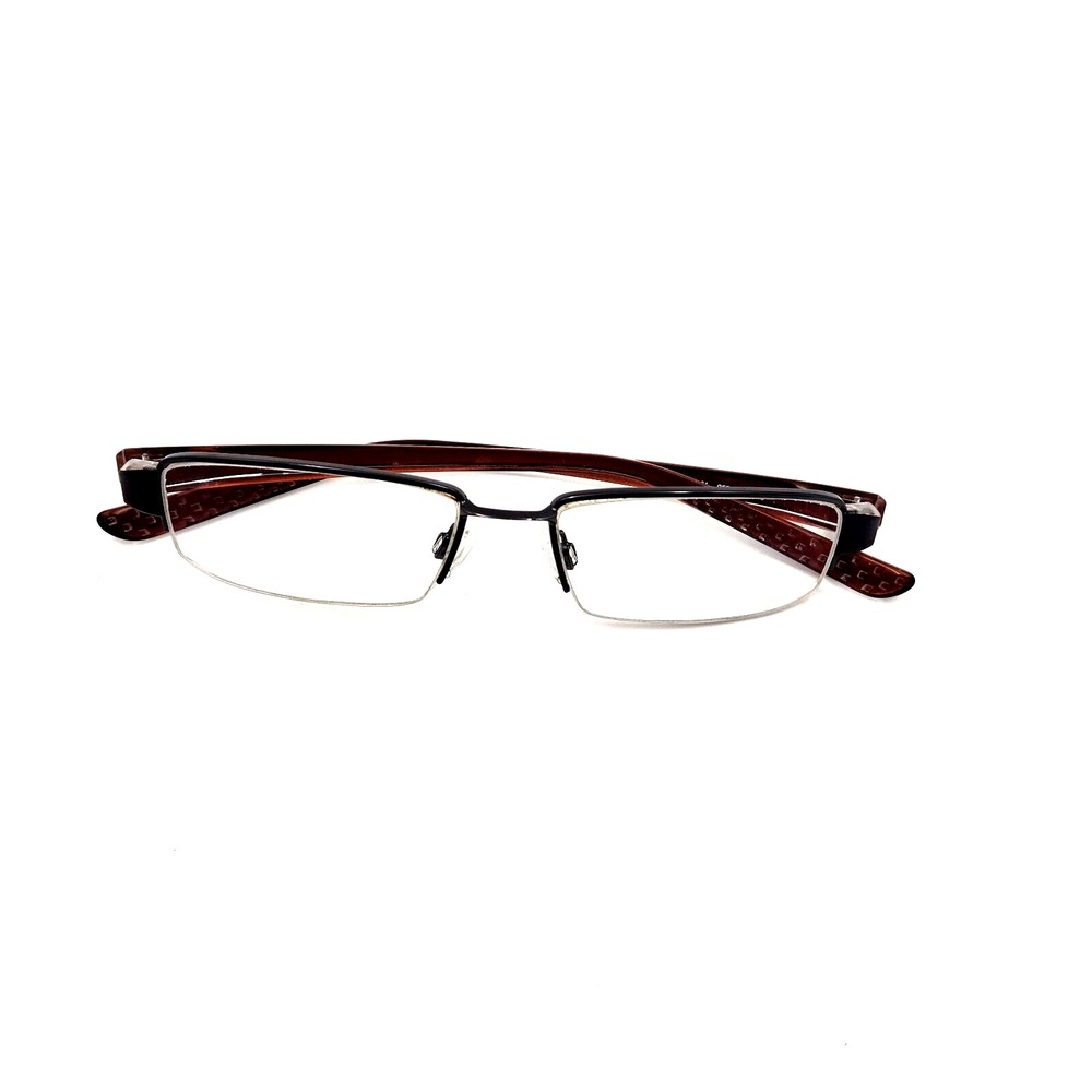 Nike 8064 055 Eyeglasses - Frames - Dark Gray‎ & Orange - Half Rim